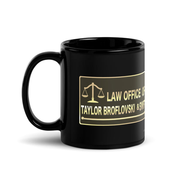 South Park Law Office of Taylor Broflovski & Swift Black Glossy Mug