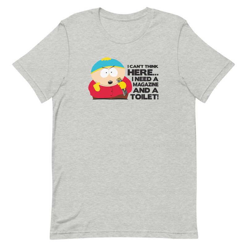 South Park Cartman Magazine and a Toilet Adult Short Sleeve T-Shirt